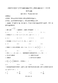 四川省成都市石室成飞中学2026届高三上学期11月月考数学试题（Word版附解析）