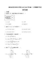 湖北省武汉市部分学校2025-2026学年高一上学期期中调研数学试卷（Word版附解析）
