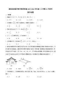 湖南省新高考教学教研联盟2026届高三上学期12月联考 数学试卷（含答案）