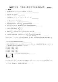 上海市长宁区2026届第一学期高三一模教学质量调研 数学试卷（原卷版+答案解析版）