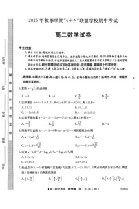 广西南宁市4+N联盟学校2025-2026学年高二上学期期中考试数学试卷