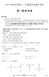 广西南宁市4+N联盟学校2025-2026学年高一上学期期中考试数学试卷