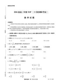 河南省TOP二十名校2025-2026学年高三上学期调研考试二（12月）数学试题