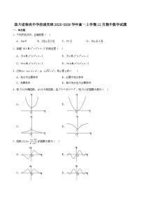 四川省射洪中学校2025-2026学年高一上学期12月期中考试（强实班）数学试卷（含答案）