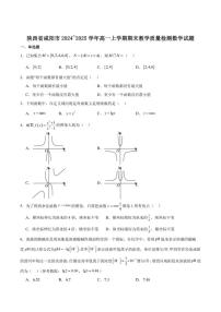 陕西省咸阳市2024-2025学年高一上学期期末教学质量检测数学试卷（含解析）