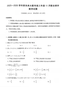 数学丨河南省新未来大联考2026届高三上学期11月联合测评试卷及答案