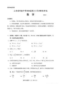 山东省实验中学2026届高三上学期1月诊断性考试 数学试题+答案