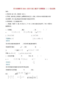 四川省绵阳市2025届高三数学下学期模拟一考试试卷含解析