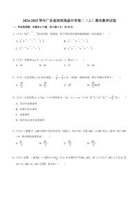 2024-2025学年深圳市高级中学高二(上)期末数学试卷及答案