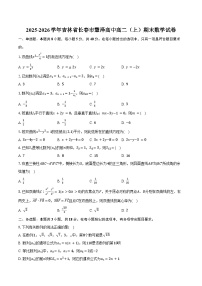 2025-2026学年吉林省长春市慧泽高中高二（上）期末数学试卷（含答案）