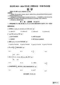 四川省凉山彝族自治州2025-2026学年高一上学期期末考试数学试卷