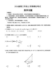 河北省八校2026届高三上学期模拟考试数学试题（高考模拟）