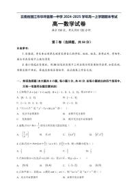 云南省丽江市华坪县第一中学2024-2025学年高一上学期期末考试数学试卷（含解析）