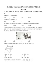 四川省眉山市2025-2026学年高二上学期期末教学质量监测数学试卷（含答案）