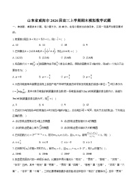 山东省威海市2026届高三上学期期末模拟数学试题