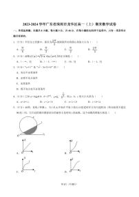 2023-2024学年深圳市龙华区高一(上)期末数学试卷及答案