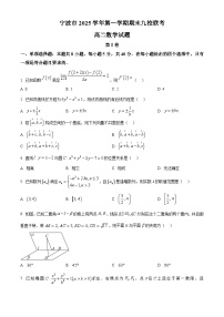 浙江省宁波市2025-2026学年高二上学期九校联考数学试题（原卷+解析）