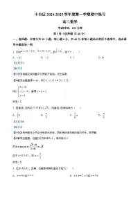 北京市丰台区2024-2025学年高二上学期11月期中考试数学试题（含答案）