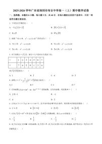 广东省深圳市龙岗区布吉中学2025-2026学年高一上学期期中数学试题