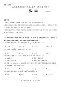 山东省高考质量测评联盟大联考2025-2026学年高三上学期12月联考数学试题（含答案）