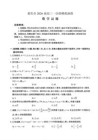 重庆市2026届高三上学期一诊前模拟演练数学试卷（含答案）