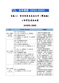 专题14 空间向量与立体几何（解答题）6种常见考法归类练习含答案--2021-2025年《5年高考数学真题》分类汇编（2026年必刷题）