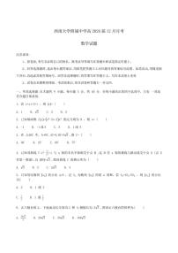 重庆市西南大学附属中学校2026届高三上学期12月月考数学试卷（含答案）
