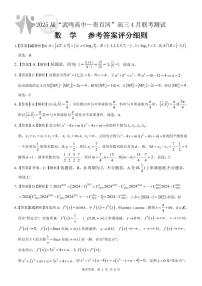广西“武鸣高中-贵百河”2025届高三下学期4月联考测试数学试卷（含答案）