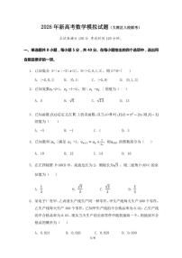 2026年新高考数学模拟试题（大湾区八校联考）（含答案）