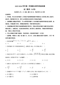 广东省广州市南沙区2025-2026学年高二上学期期末数学试题（B卷）（试卷+解析）
