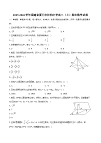 2025-2026学年福建省厦门市松柏中学高二（上）期末数学试卷（含解析）