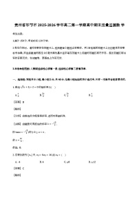 贵州省毕节市2025-2026学年高二上学期高中期末质量监测数学试卷含解析（word版）