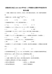 安徽省部分地区2025-2026学年高二上学期期末过程性学科素质评价数学试卷（含答案）