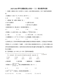 2025-2026学年安徽省黄山市高一（上）期末数学试卷（含解析）