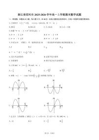 浙江省绍兴市2025-2026学年高一上学期期末数学试卷（含答案）