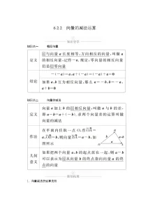 人教A版 (2019)必修 第二册平面向量的运算精品学案设计