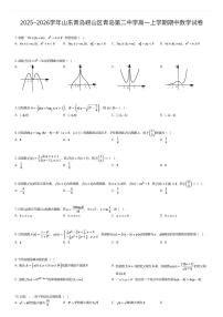 2025~2026学年山东青岛崂山区青岛第二中学高一上学期期中数学试卷（有答案解析）