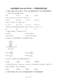 2025-2026学年云南省楚雄州高一上学期期末数学（含答案）试卷 (1)