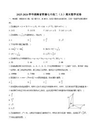 2025-2026学年湖南省常德七中高二（上）期末数学试卷（含答案）