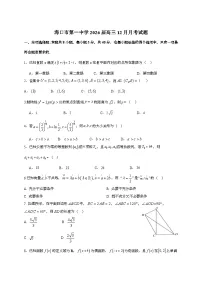 2025-2026学年海南省海口市第一中学高三上学期（12月）月考数学试题 [附答案]