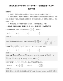 湖北省武昌实验中学2025-2026学年高一下学期数学第一次月考模拟试卷含解析（word版+pdf版）