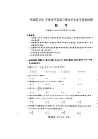 广西壮族自治区河池市2024年秋季学期高三上学期期末学业水平质量检测数学试卷（含答案）