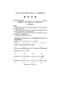 湖北武汉市2026届高中毕业生三月调研考试数学试卷（含答案+解析）
