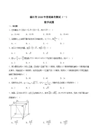 广东省湛江市2026届高三上学期高考测试（一）数学试卷（Word版附解析）