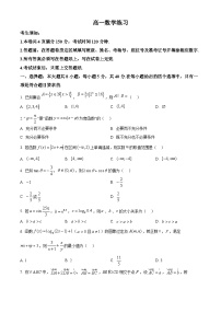 浙江省平阳中学等校2025-2026学年高一下学期开学数学练习试题（Word版附解析）