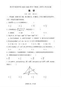 河南郑州市外国语学校2025-2026学年高三下学期3月阶段检测数学含答案解析