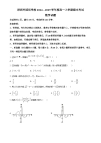 广东省深圳外国语高级中学高一上学期期末考试数学试题（原卷版）-A4