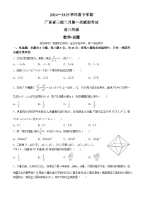 广东省2024-2025学年高三下学期2月第一次模拟考试数学试题（含答案）