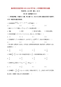 2025-2026学年海南省儋州市儋州黄冈实验学校高二上册1月期末数学试卷（空白卷）
