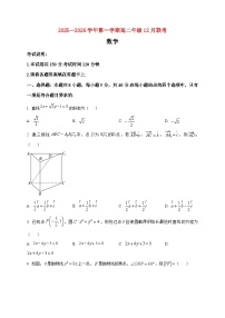 2025-2026学年河北省石家庄市、张家口市等2地高二上册12月联考数学试卷（空白卷）